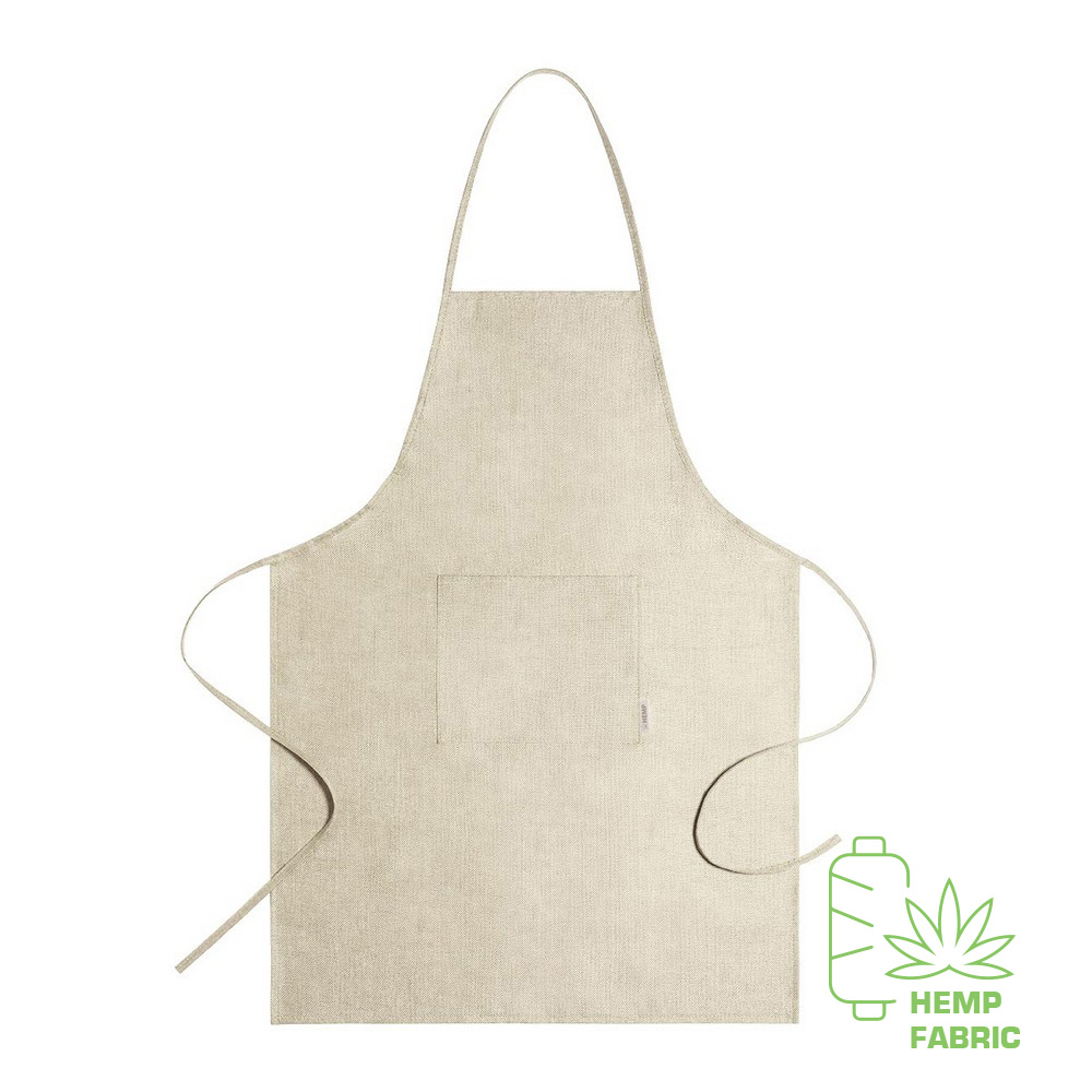 Kitchen apron made from hemp fabric