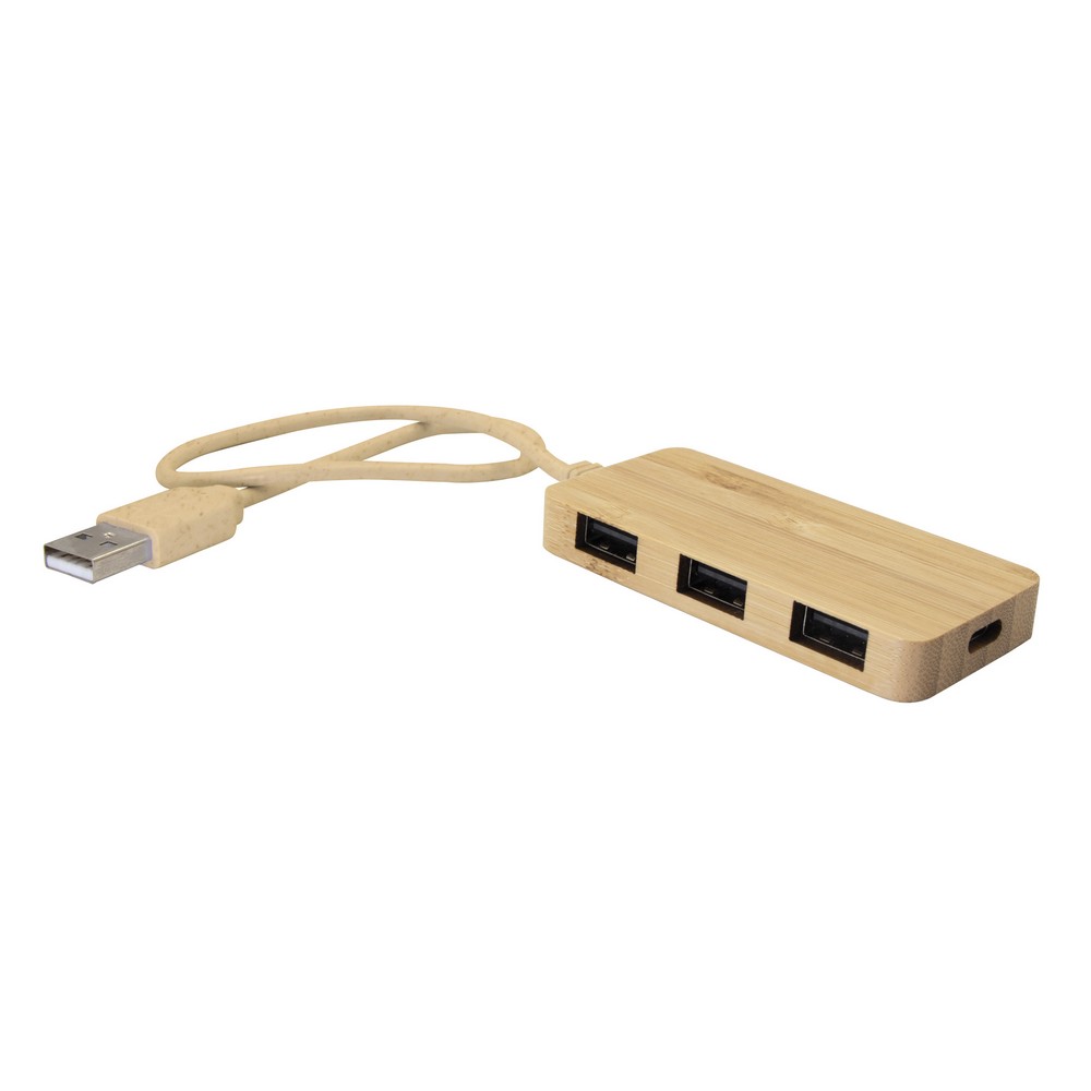 Bamboo USB and USB type C hub B'RIGHT | Kenzie