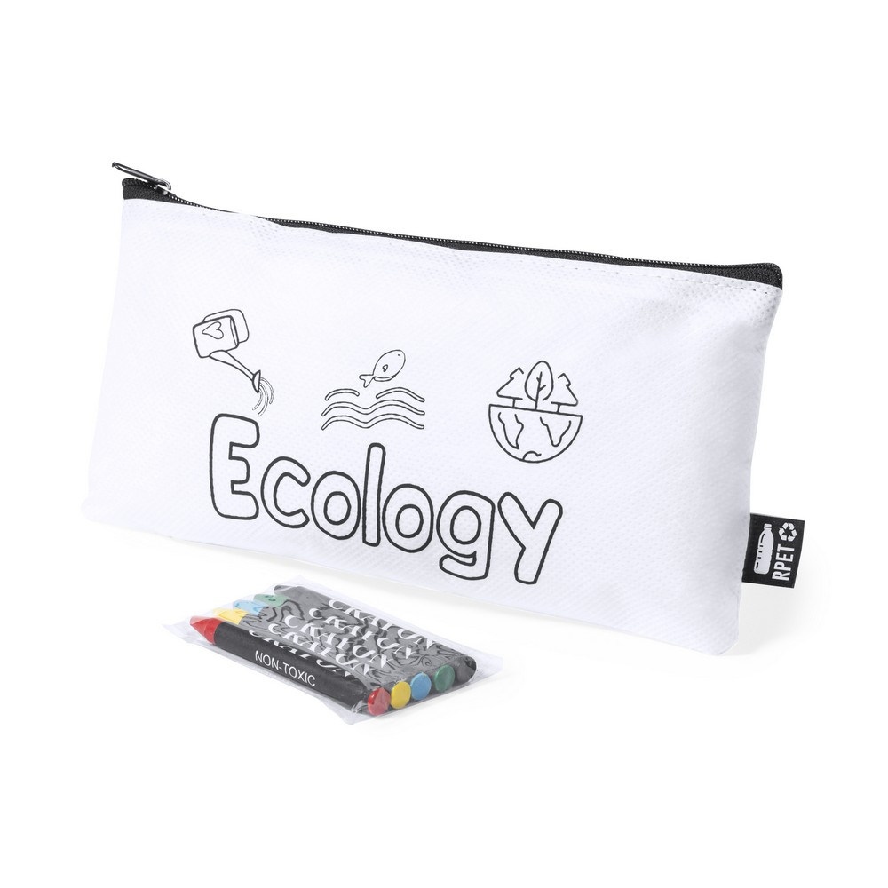 RPET pencil case for colouring, crayons