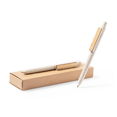 Wheat straw writing set, ball pen and mechanical pencil