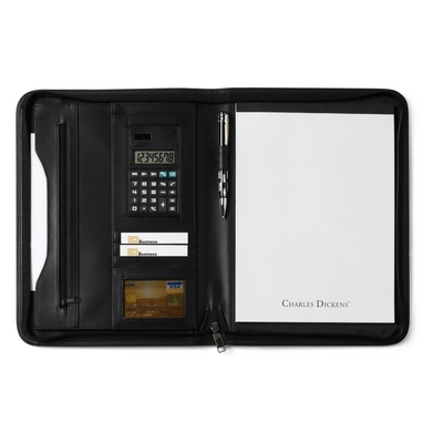 Charles Dickens® conference folder approx. A4 with notebook and calculator
