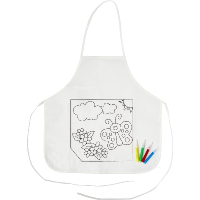 Kitchen apron for colouring, felt tip pens