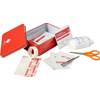 First aid kit in tin