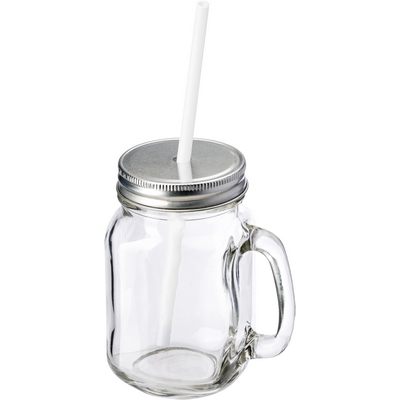 Drinking jar 480 ml with straw