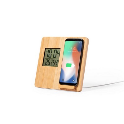 Bamboo wireless charger 10W, weather station