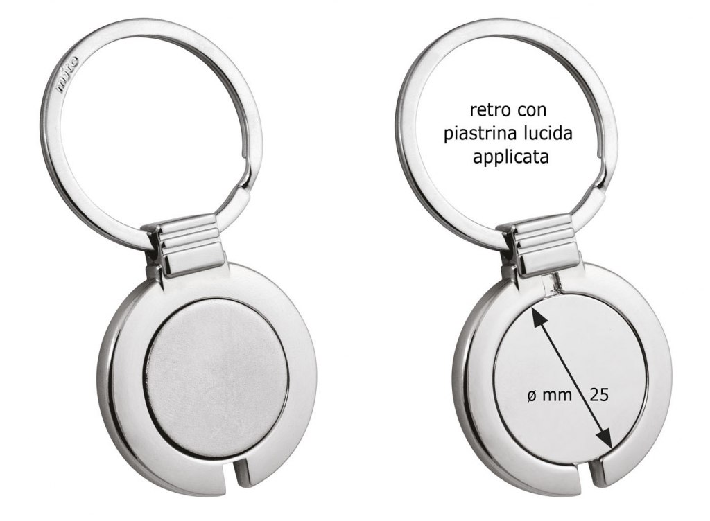 KEYCHAIN TROLLEY COIN WITH PLATE