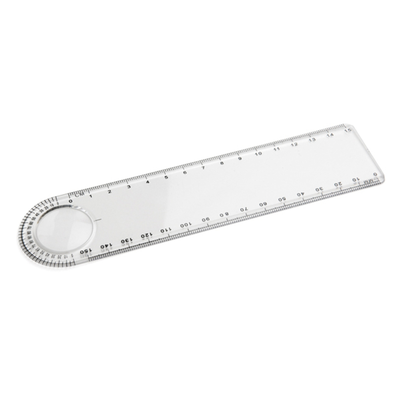 Ruler with magnifying glass