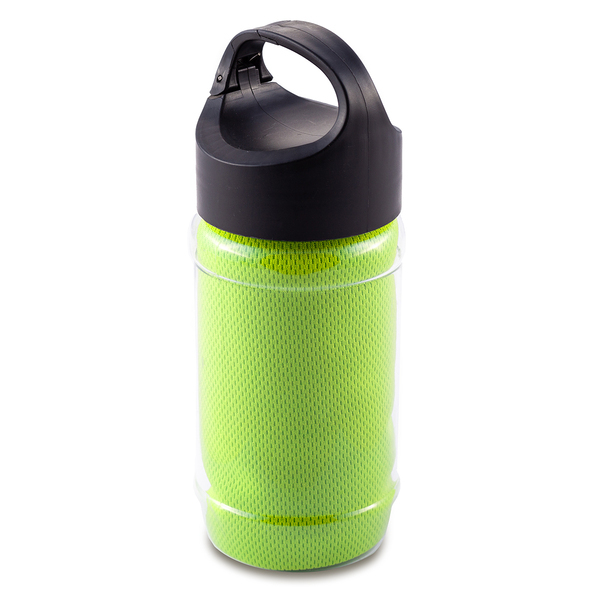 FEEL COOL sports bottle with refreshing towel, green