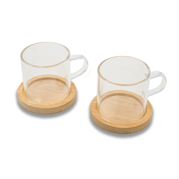 LIBERIKA set of 2 glass cups, transparent