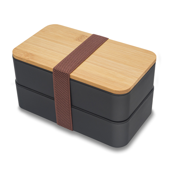 VICTOR double lunch box, black