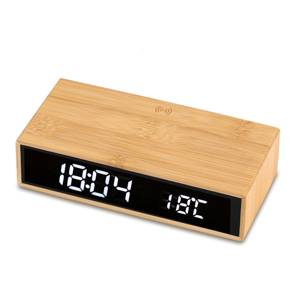 CONTI wireless charger with clock, beige