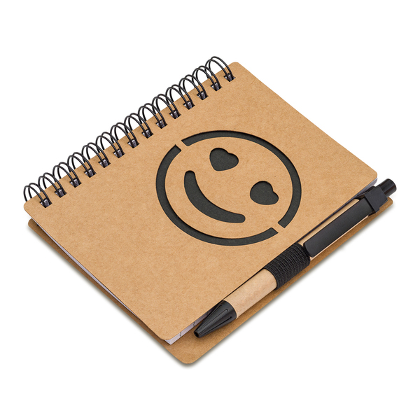SMILE notebook and pen set, black