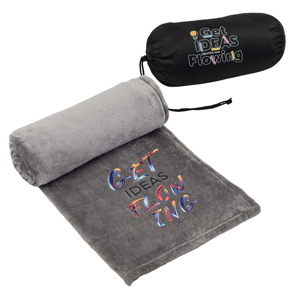 EDDIE blanket in pouch, grey