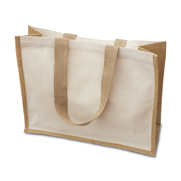 MANNAR cotton-jute bag, beige