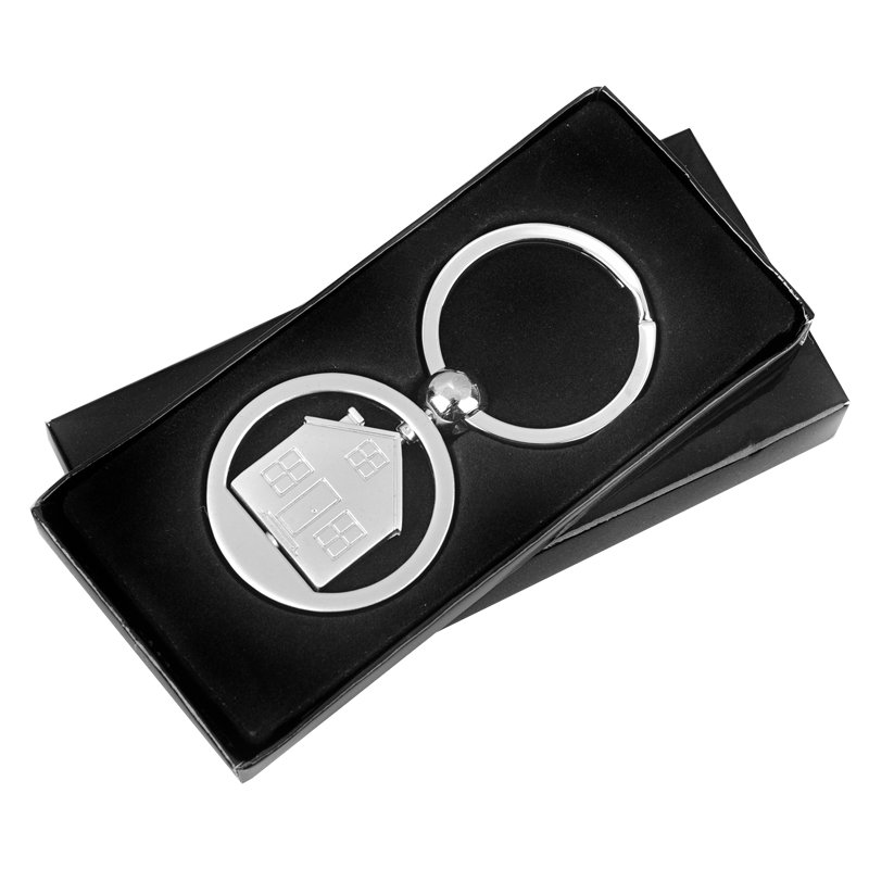 UNDER ROOF key ring,  silver