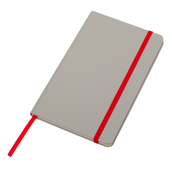 CARTAGENA notebook with squared pages 130x210 / 160 pages,  red/grey