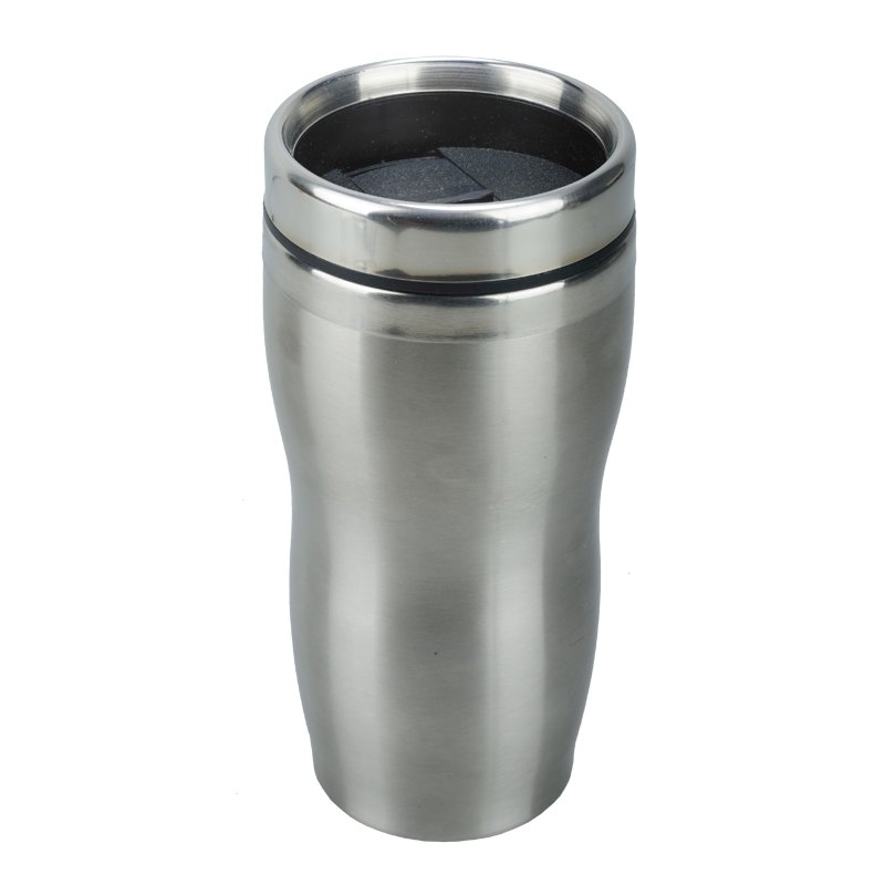 SUDBURY thermo mug 380 ml,  silver/black