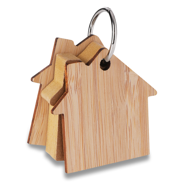 HOMELAND bamboo keychain with memo cards, beige
