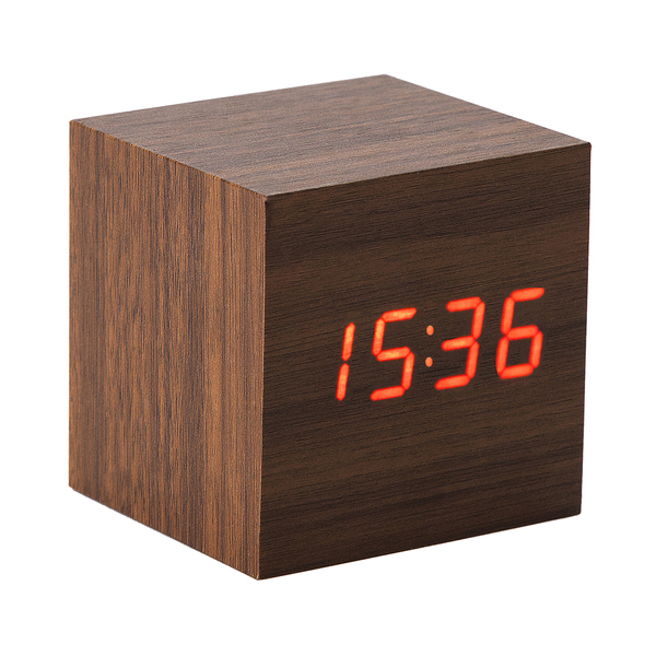 ON TIME table clock,  brown