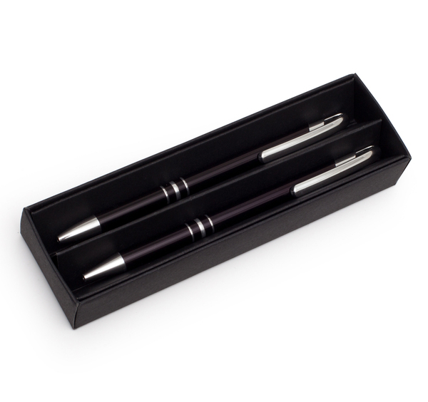 CAMPINAS gift set with ballpoint pen and mechanical pencil,  black