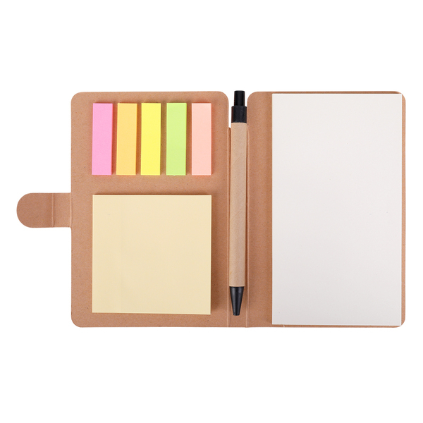BLAND set of sticky notes and notebook,  beige