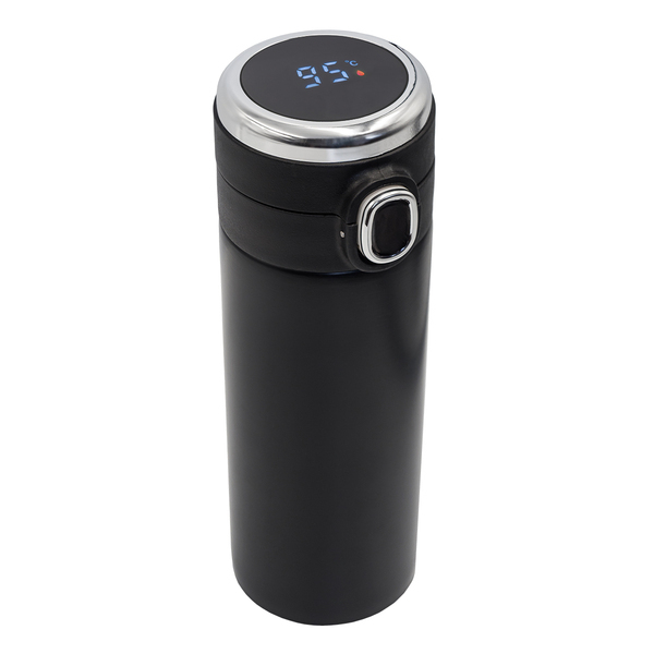 BOUNCE 420 ml vacuum mug with thermometer, black