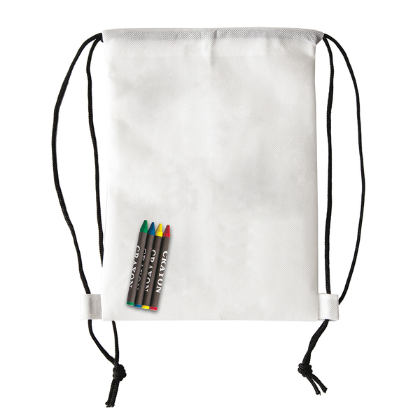 CRAYONME backpack with wax crayons,  white