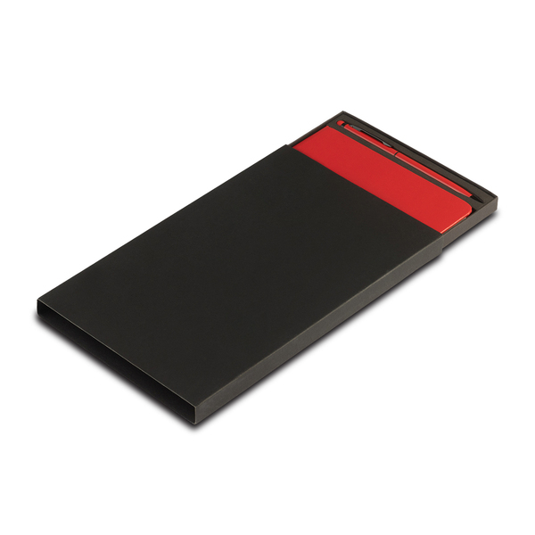 ABRANTES set of notebook and ballpoint pen, red