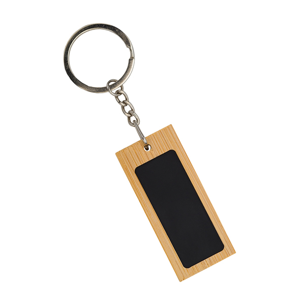 TOMMY metal and bamboo keyring, beige