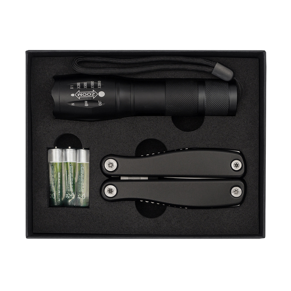 FIGOTI multitool with torch, black