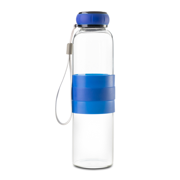 MARANE glass water bottle 550 ml, blue