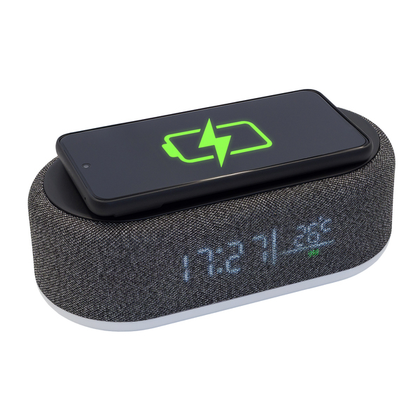 RICHI clock with wireless charger and light, black