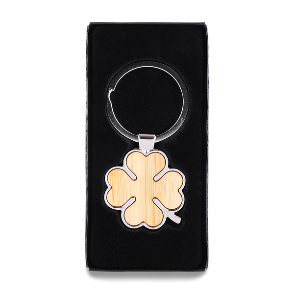 BRAY clover keyring, brown