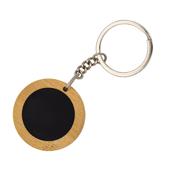 EMMA metal and bamboo keyring, beige