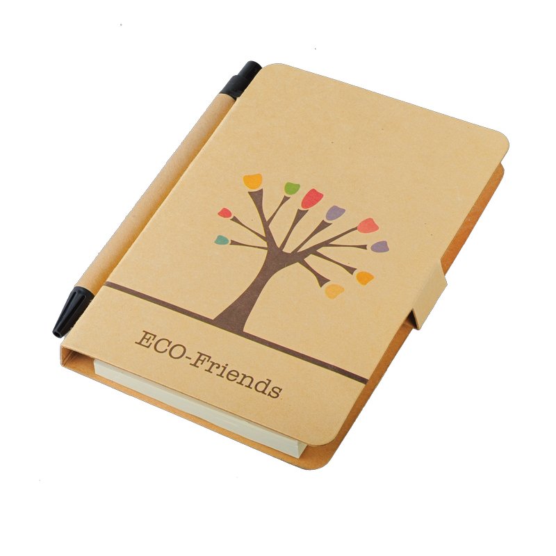 TREE set of sticky notes and notebook,  brown