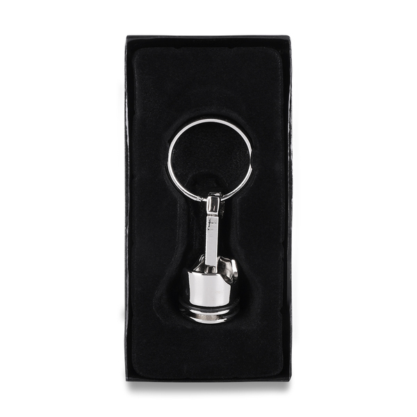 PISTON metal key ring,  silver