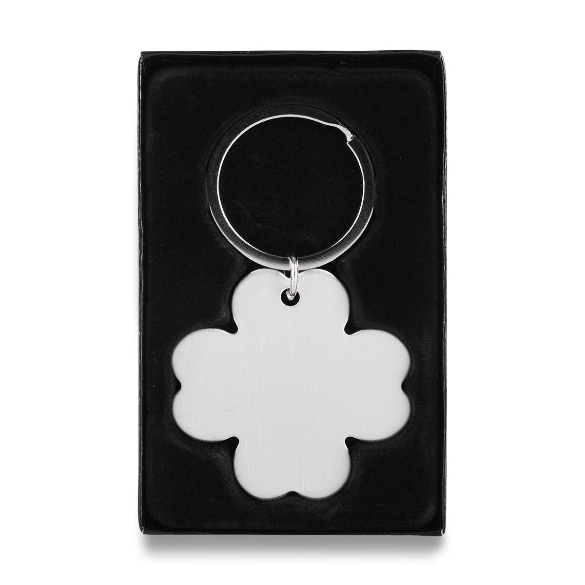 LEAF metal key ring,  silver
