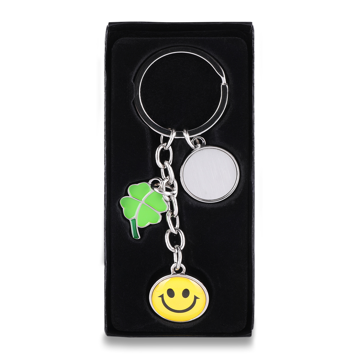 LUCK metal key ring,  silver