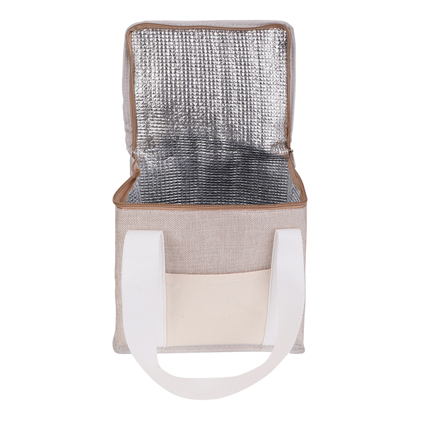 LONI insulated juta lunch bag, beige