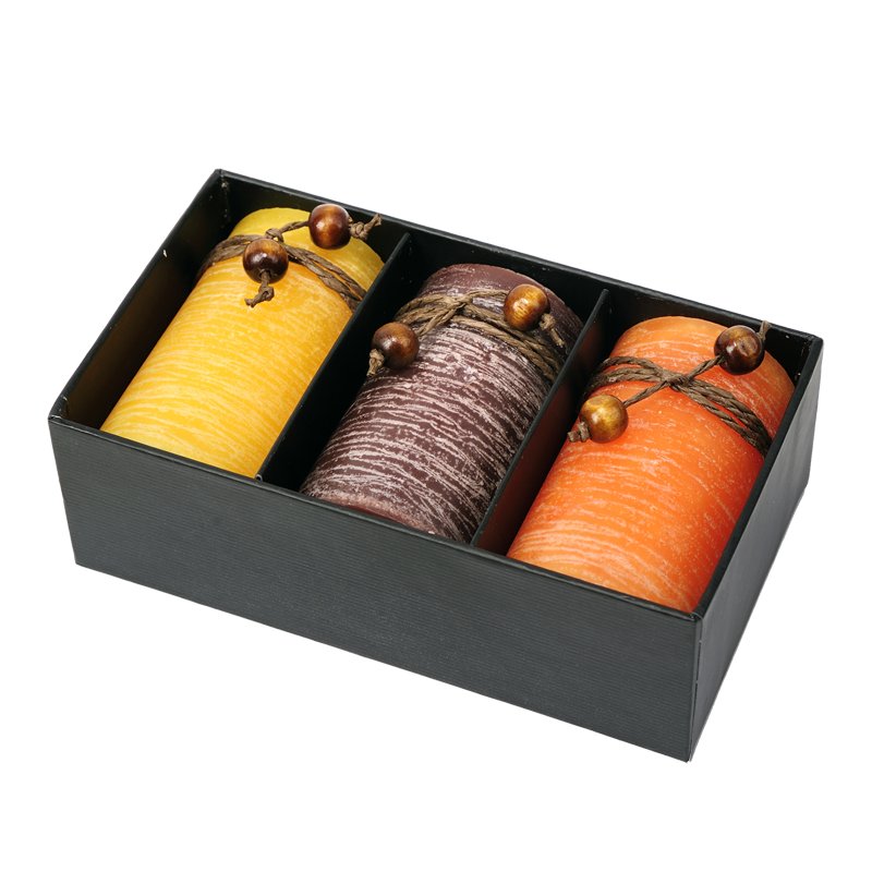 SCENTED set of perfumed candles,  brown/yellow