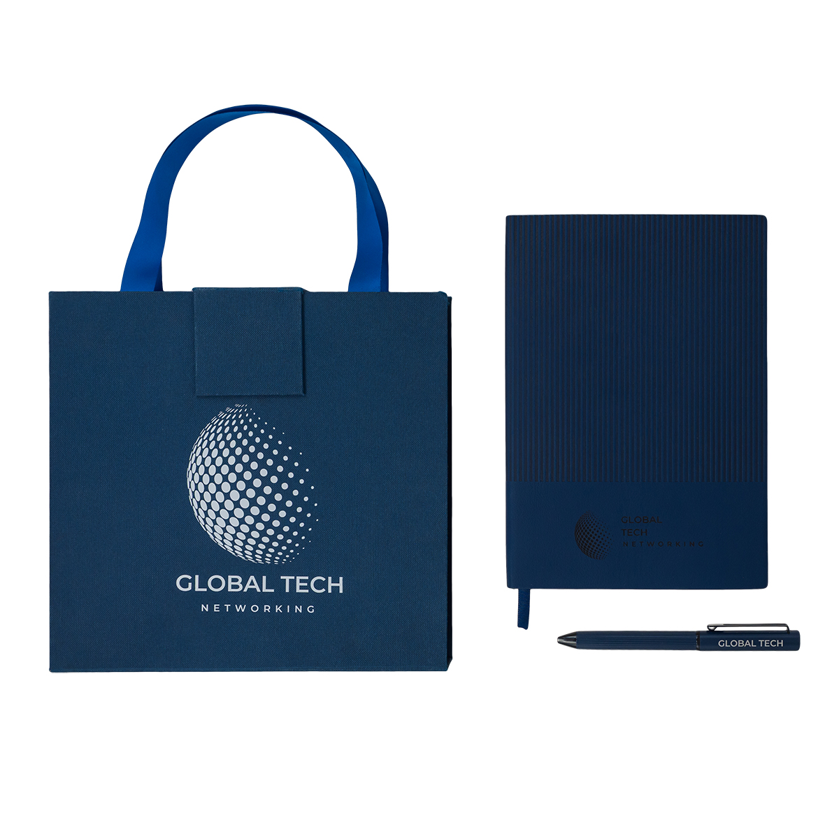 LOVINA gift set of notebook and pen, dark blue
