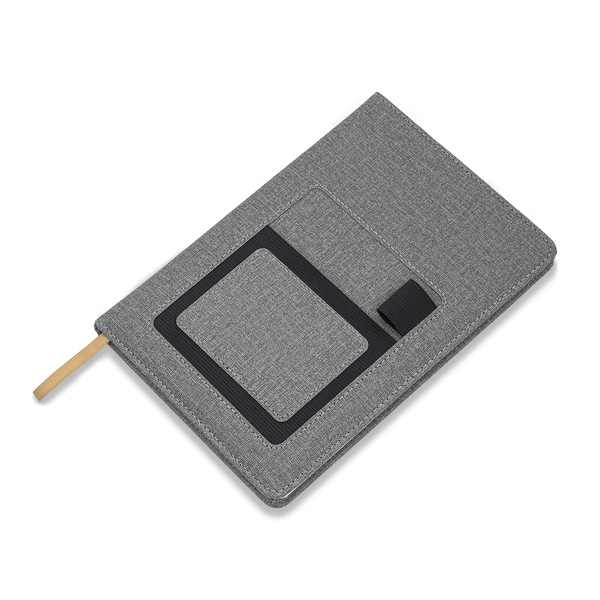 IRUN lined notepad with pocket, grey