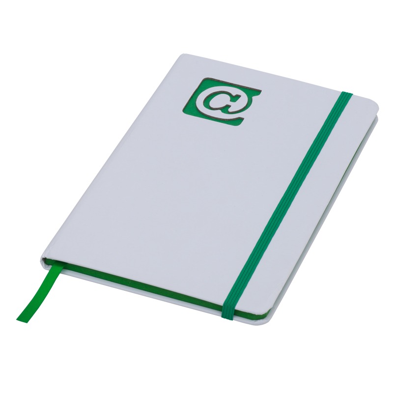 AT NOTE notebook with clean pages 130x210 / 160 pages,  green/white