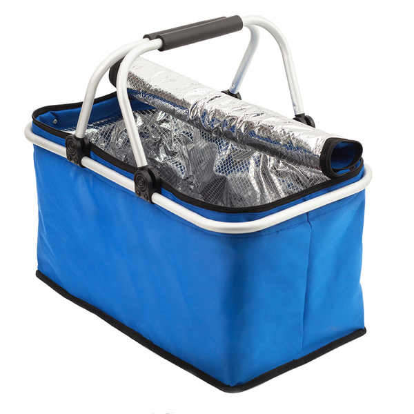 HURON insulated picnic basket, blue