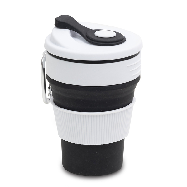 FLEXI folding silicone mug 350 ml, black