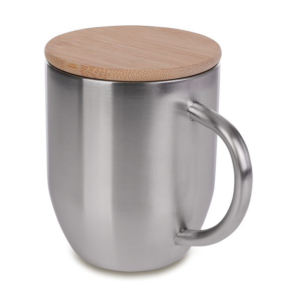 MALOY 350 ml steel mug, silver