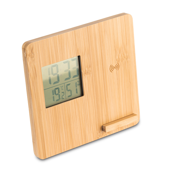 HIXON weather station with wireless charger, beige