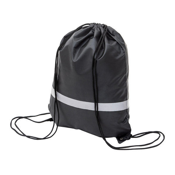 PROMO REFLECT retractable backpack with reflective strap, black