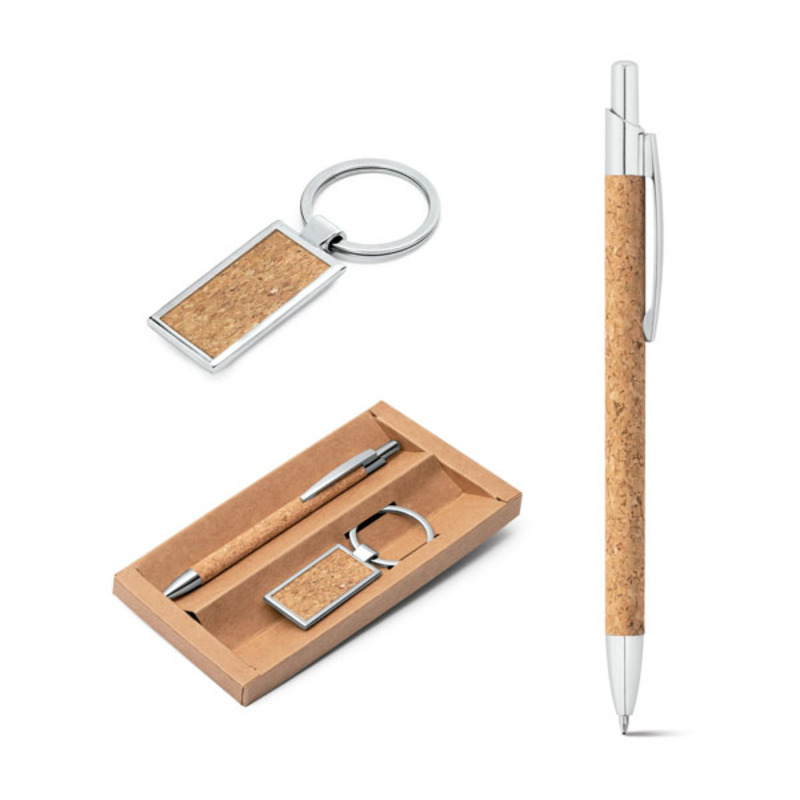 Ballpoint and keyring set