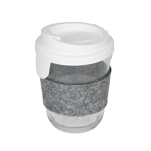 Coffee cup glass effect with sleeve